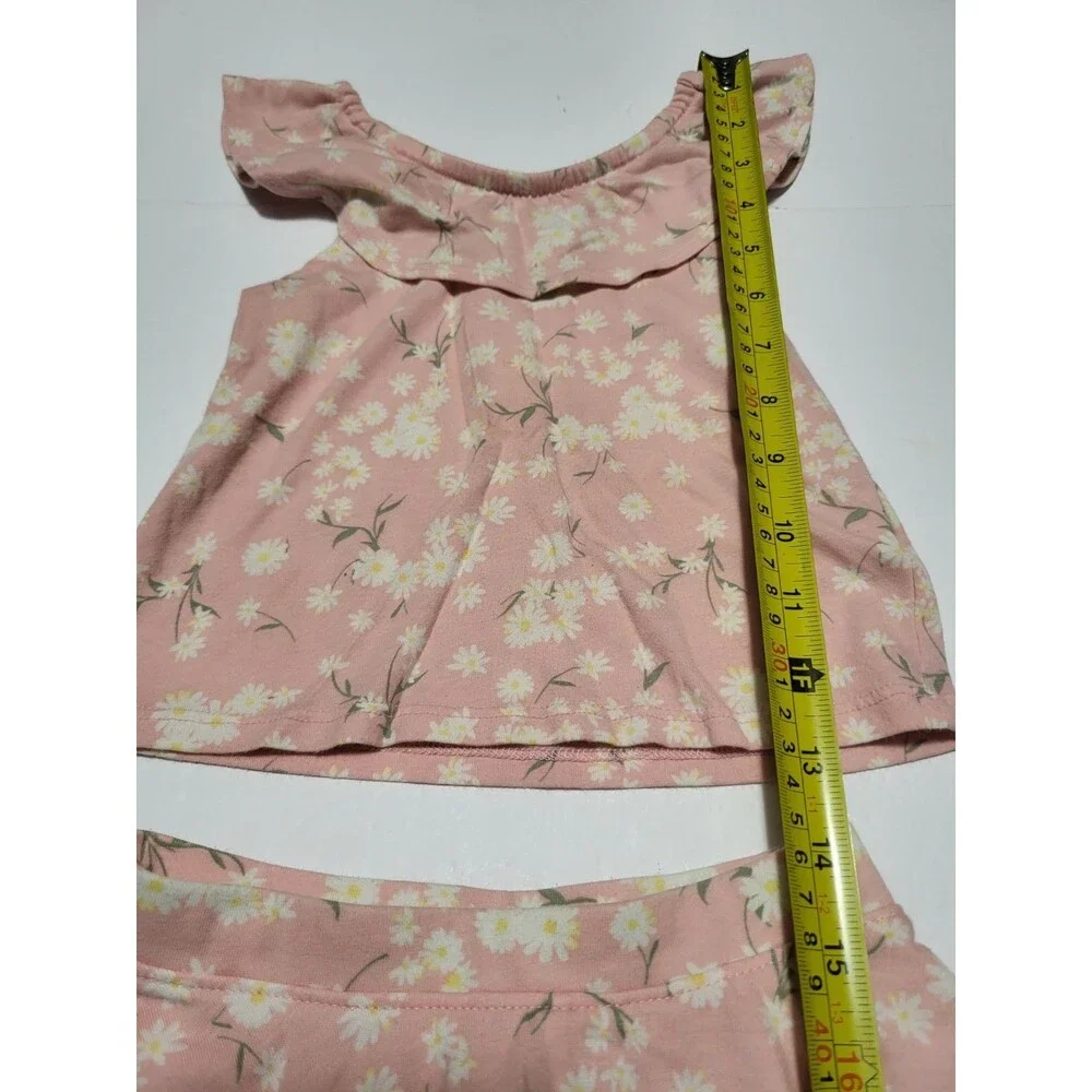 (#9) The Childer's Place Girl Pink Top & Skirt Outfit Toddler 18-24 M